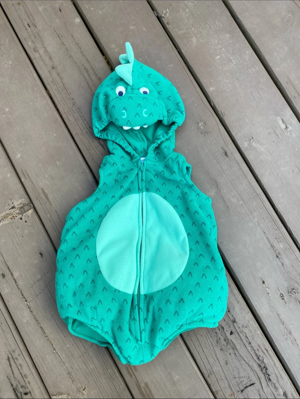 Carter's Teal Dragon/Dinosaur Hooded One-Piece costume 12 months